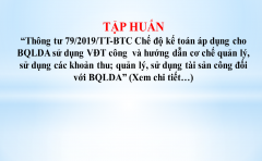 Thông báo mở lớp Tập huấn Thông tư 79/2019/TT-BTC về chế độ kế toán áp dụng cho BQLDA sử dụng VĐT công đợt 2 năm 2020